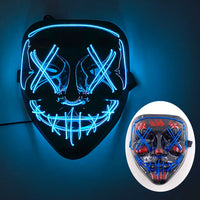 Halloween Neon Led Purge Mask Masque Masquerade Party Masks Light Luminous In The Dark Funny Masks Cosplay Costume Supplies Jack's Clearance