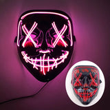 Halloween Neon Led Purge Mask Masque Masquerade Party Masks Light Luminous In The Dark Funny Masks Cosplay Costume Supplies Jack's Clearance