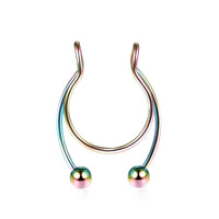 Stainless Steel Magnet Nose Ring Horseshoe Ring Nose Clip Non-pierced Nose Hoop Magnetic Nose Nail piercing nariz piercing Jack's Clearance