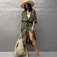 Beach Cover Ups for Swimwear | Women Black Tie Dye Kimono Jack's Clearance