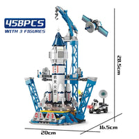 HUIQIBAO Space Aviation Manned Rocket Building Blocks With Astronaut Figure City Aerospace Model Bricks Children Toys for Kids Jack's Clearance