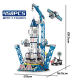 HUIQIBAO Space Aviation Manned Rocket Building Blocks With Astronaut Figure City Aerospace Model Bricks Children Toys for Kids Jack's Clearance