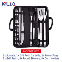 MLIA 27Pcs Stainless Steel BBQ Tools Set | Barbecue Grilling Accessories Camping Cooking Tools Jack's Clearance