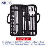 MLIA 27Pcs Stainless Steel BBQ Tools Set | Barbecue Grilling Accessories Camping Cooking Tools Jack's Clearance