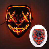 Halloween Neon Led Purge Mask Masque Masquerade Party Masks Light Luminous In The Dark Funny Masks Cosplay Costume Supplies Jack's Clearance