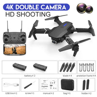 KBDFA E88 Pro 2022 New WIFI FPV Drone With Wide Angle HD 4K Camera Height Hold RC Foldable Quadcopter Drones Jack's Clearance