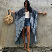 Beach Cover Ups for Swimwear | Women Black Tie Dye Kimono Jack's Clearance