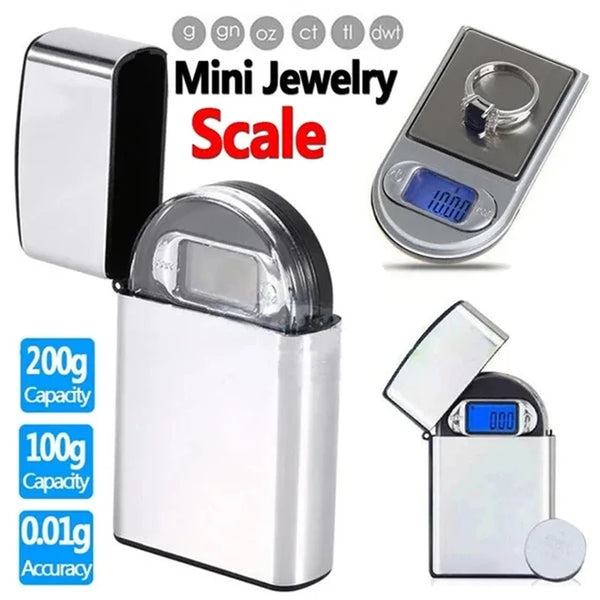 High Precision Scale Led Backlight Mini Pocket Jewelry Craft Scale 200g 100g/0.01g Digital Scales Weight Balance Gram Scale Jack's Clearance