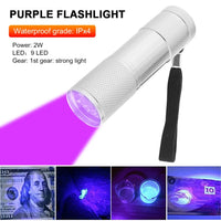 Super Mini 9 LED Powerful Aluminum UV Torch Jack's Clearance
