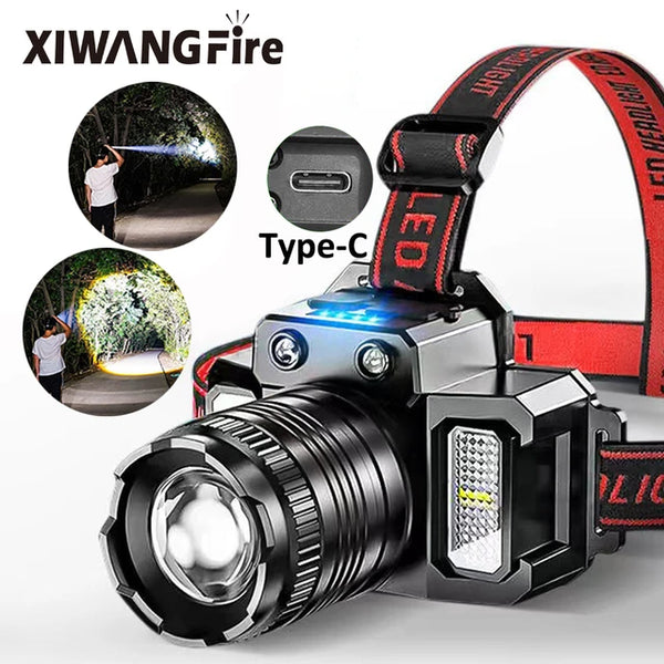 Rechargeable Headlamp 2000mah Super Bright Torch Light T51 Induction LED Headlight Waterproof Camping Mobile Power Bank Flashing Jack's Clearance