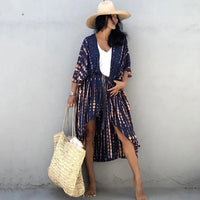 Beach Cover Ups for Swimwear | Women Black Tie Dye Kimono Jack's Clearance