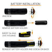 Super Mini 9 LED Powerful Aluminum UV Torch Jack's Clearance