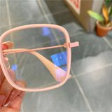 Blue Light Glasses Man and Women Pink Wine Black Square Frame Eyeglasses Fashion Vision Spectacles Jack's Clearance