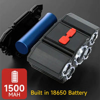 USB Rechargeable Built-in Battery 5 Led Strong Headlight Super Bright Head-Mounted Flashlight Outdoor Night Fishing Jack's Clearance