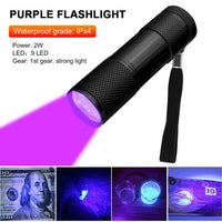 Super Mini 9 LED Powerful Aluminum UV Torch Jack's Clearance