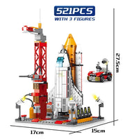 HUIQIBAO Space Aviation Manned Rocket Building Blocks With Astronaut Figure City Aerospace Model Bricks Children Toys for Kids Jack's Clearance