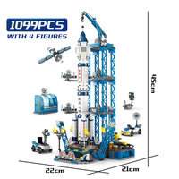 HUIQIBAO Space Aviation Manned Rocket Building Blocks With Astronaut Figure City Aerospace Model Bricks Children Toys for Kids Jack's Clearance