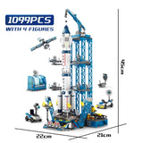 HUIQIBAO Space Aviation Manned Rocket Building Blocks With Astronaut Figure City Aerospace Model Bricks Children Toys for Kids Jack's Clearance