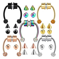 Stainless Steel Magnet Nose Ring Horseshoe Ring Nose Clip Non-pierced Nose Hoop Magnetic Nose Nail piercing nariz piercing Jack's Clearance