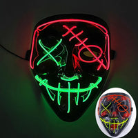Halloween Neon Led Purge Mask Masque Masquerade Party Masks Light Luminous In The Dark Funny Masks Cosplay Costume Supplies Jack's Clearance