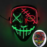 Halloween Neon Led Purge Mask Masque Masquerade Party Masks Light Luminous In The Dark Funny Masks Cosplay Costume Supplies Jack's Clearance