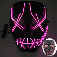 Halloween Neon Led Purge Mask Masque Masquerade Party Masks Light Luminous In The Dark Funny Masks Cosplay Costume Supplies Jack's Clearance
