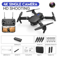 KBDFA E88 Pro 2022 New WIFI FPV Drone With Wide Angle HD 4K Camera Height Hold RC Foldable Quadcopter Drones Jack's Clearance