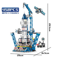 HUIQIBAO Space Aviation Manned Rocket Building Blocks With Astronaut Figure City Aerospace Model Bricks Children Toys for Kids Jack's Clearance