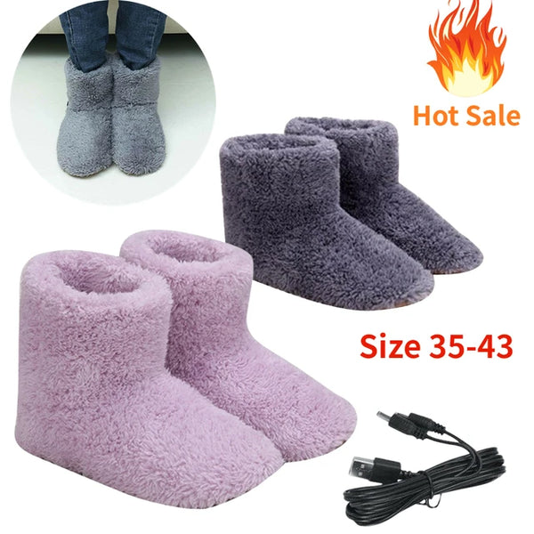 Winter USB Electric Heating Plush Foot Warmer Washable Heated Shoes Indoor Outdoor
Shoes For Women Men Jack's Clearance