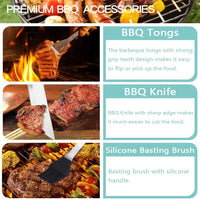 MLIA 27Pcs Stainless Steel BBQ Tools Set | Barbecue Grilling Accessories Camping Cooking Tools Jack's Clearance