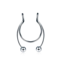 Stainless Steel Magnet Nose Ring Horseshoe Ring Nose Clip Non-pierced Nose Hoop Magnetic Nose Nail piercing nariz piercing Jack's Clearance