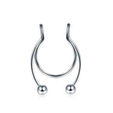 Stainless Steel Magnet Nose Ring Horseshoe Ring Nose Clip Non-pierced Nose Hoop Magnetic Nose Nail piercing nariz piercing Jack's Clearance
