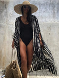 Beach Cover Ups for Swimwear | Women Black Tie Dye Kimono Jack's Clearance