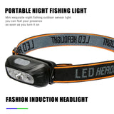 Mini LED Sensor Headlamp Body Motion Headlight Built-in Battery USB Rechargeable Outdoor Waterproof Camping Torch Lights Jack's Clearance