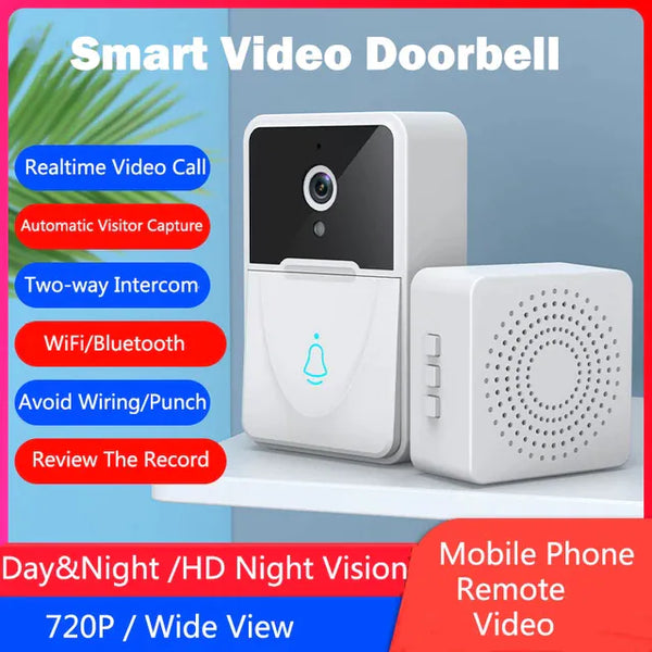 Wireless Doorbell WiFi Outdoor HD Camera Security Door Bell Night Vision Video Intercom Voice Change For Home Monitor Door Phone Jack's Clearance
