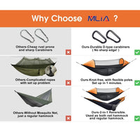 MLIA Large Camping Hammock with Mosquito Net | 2 Person Pop-up Jack's Clearance