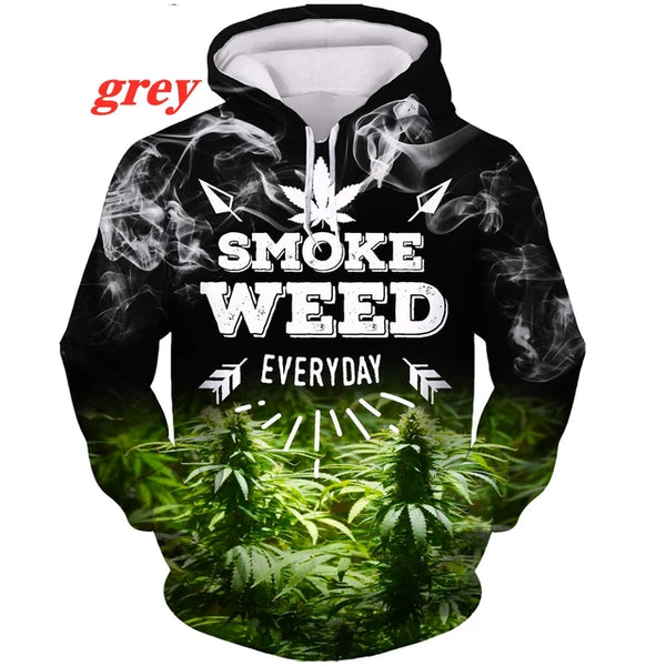 Tobacco Weeds 3D Hoodie Men/Women Printing Sweatshirts Green Leaves Funny Shirt Skull Smoking Printed Harajuku Pullover Jack's Clearance