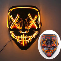 Halloween Neon Led Purge Mask Masque Masquerade Party Masks Light Luminous In The Dark Funny Masks Cosplay Costume Supplies Jack's Clearance