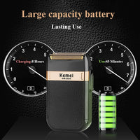 Kemei Electric Shaver for Men Twin Blade Waterproof Reciprocating Cordless Razor USB Rechargeable Shaving Machine Barber Trimmer Jack's Clearance