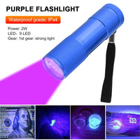 Super Mini 9 LED Powerful Aluminum UV Torch Jack's Clearance