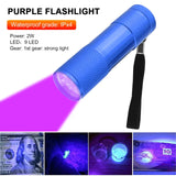 Super Mini 9 LED Powerful Aluminum UV Torch Jack's Clearance