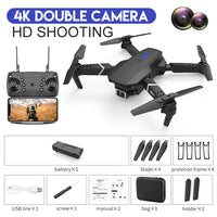 KBDFA E88 Pro 2022 New WIFI FPV Drone With Wide Angle HD 4K Camera Height Hold RC Foldable Quadcopter Drones Jack's Clearance