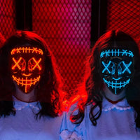 Halloween Neon Led Purge Mask Masque Masquerade Party Masks Light Luminous In The Dark Funny Masks Cosplay Costume Supplies Jack's Clearance