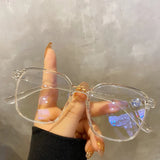 Square polygon Frame Plain glasses blue membrane Glasses all can match Men Women Fashion glasses lenses Blocking Glasses Eyewear Jack's Clearance