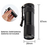 Super Mini 9 LED Powerful Aluminum UV Torch Jack's Clearance