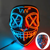 Halloween Neon Led Purge Mask Masque Masquerade Party Masks Light Luminous In The Dark Funny Masks Cosplay Costume Supplies Jack's Clearance