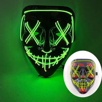 Halloween Neon Led Purge Mask Masque Masquerade Party Masks Light Luminous In The Dark Funny Masks Cosplay Costume Supplies Jack's Clearance