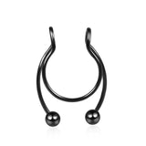 Stainless Steel Magnet Nose Ring Horseshoe Ring Nose Clip Non-pierced Nose Hoop Magnetic Nose Nail piercing nariz piercing Jack's Clearance