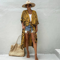 Beach Cover Ups for Swimwear | Women Black Tie Dye Kimono Jack's Clearance