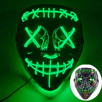 Halloween Neon Led Purge Mask Masque Masquerade Party Masks Light Luminous In The Dark Funny Masks Cosplay Costume Supplies Jack's Clearance